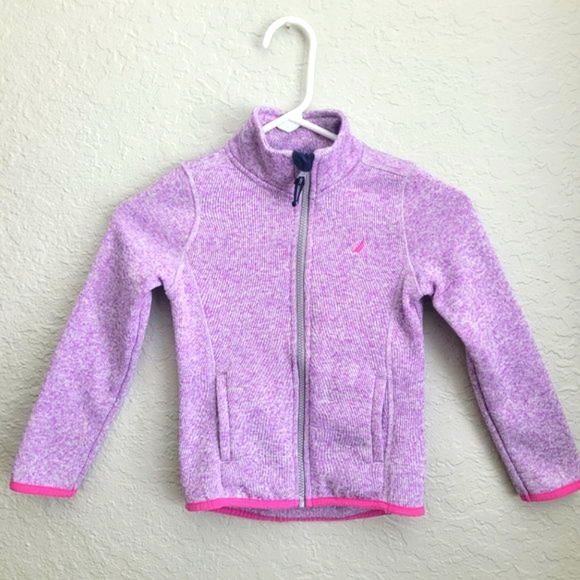 Nautica Girl's Purple Jacket with Pink Trim - Size 6 - Picture 1 of 13